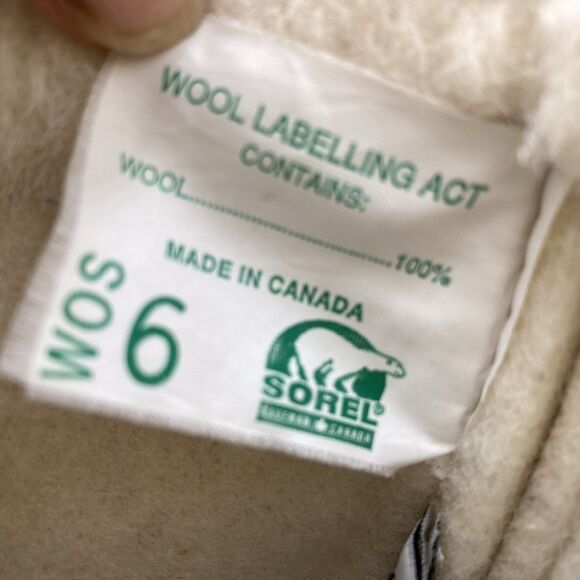 Sorel Caribou Boots Womens Size 6 Brown Black Wool Lined Natural Rubber Snow - Picture 7 of 13